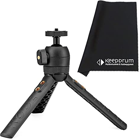 Rode Tripod2 Dreibein-Stativ Handgriff für Kameras und Mikrofone + keepdrum Mikrofasertuch