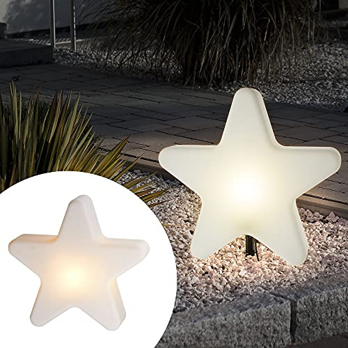 Sternlampe mit Steckfuß XL 50cm | 2m Zuleitung E27 Max. 25W IP65 | Indoor Outdoor Gartenleuchte Erdspieß (1 x Sternlampe 50cm)