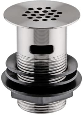 Housler® Flat Grid 19 Hole Chrome Basin Waste WithOverflow, Slotted 1.25 Inch (32mm)