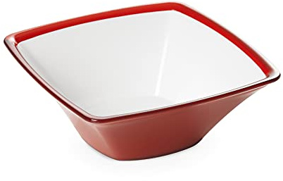 omada Design Salatschüssel 2,3 l, Küchenschüssel aus bruchsicherem Acryl, spülmaschinenfest, Linie Square