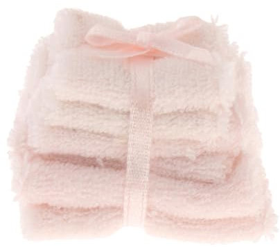 Baoblaze 1:12 Puppenhaus Miniatur Handtuch Badezimmer Handtuch Set Micro Design Realistische Dekoration Puppenhaus Spielen DIY Projekte Lebensszene, Rosa