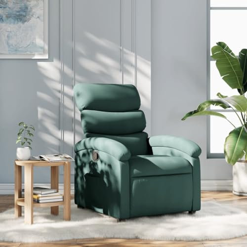 Homgoday Relaxsessel mit Liegefunktion Fernsehsessel Ruhesessel Verstellbare Rückenlehne Polstersessel Lesesessel Liegesessel Loungesessel Sessel für Wohnzimmer Dunkelgrün Stoff