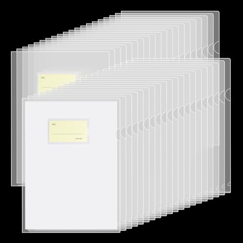 URbantin Klarsichthüllen A4 Seitlich Offen, 40 Stück Aktenhüllen | Oben und Seitlich Offen, 180 Mikrometer, Cut Flush Folder (Klar)
