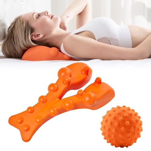 ATSGJLZN 2 Stück Trapezius Stretcher set,Nackenstrecker und Massageball, Triggerpunkt Drücker, Triggerpunkte für Nackenbuckel Weg Nacken und Rückenstrecker Massage Tool