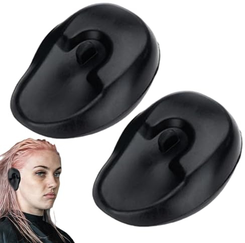 scyca Cubiertas de silicona para los oídos, para teñir el cabello, protección contra el calor, orejeras de silicona, reutilizables, protección para la ondulación del cabello, orejeras de ducha