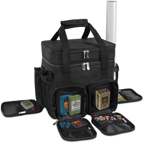 IPEB DND Adventurer's Storage Bag with Foam Vault & Map Holder, Black