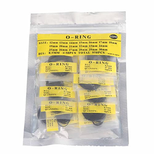 Kit de reemplazo de juntas de reloj con anillos tóricos, 950 piezas de anillos tóricos para reloj, sello de goma, juego de arandelas de sellado simples impermeables, junta trasera (0.5mm)