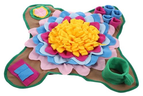 BUGUUYO Schnüffelmatte Für Hunde Interaktives Hundespielzeug Futtersuchmatte Für Hunde Helles Blumendesign