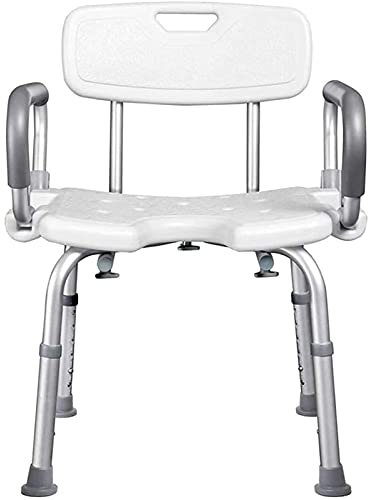 Panca di trasferimento imbottita regolabile in altezza con braccioli e schienale sedia da doccia portatile per vasca da bagno antiscivolo antiscivolo sedile doccia sgabello per anziani e disabili