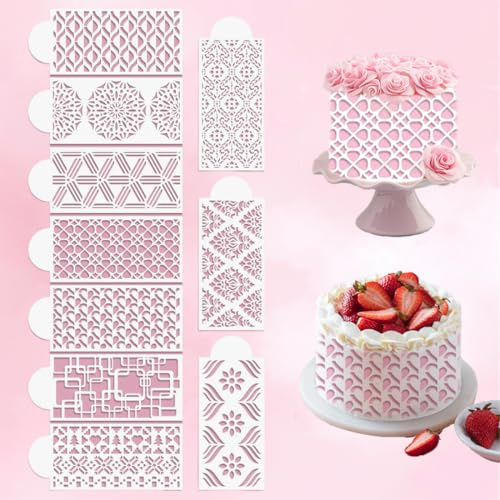 EIYVPRA 10pcs Torten-Schablonen für DIY-Kuchen-Dekoration (Stil C)