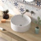 Countertop Basin Sink, DeerValley Circular Vessel Sink Ceramic Wash Basin, Round Art Deco Sinks for Bathroom Cloakroom Toilet - 41 x 41 x 15cm