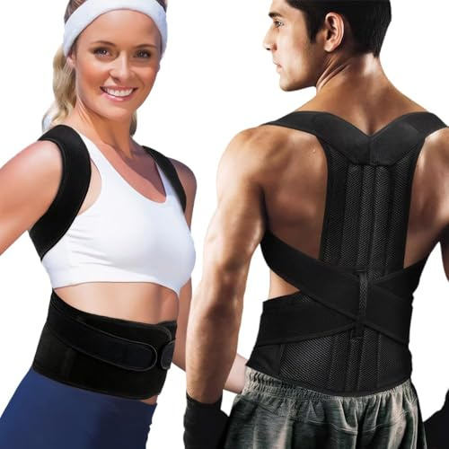 TOEECY Correttore Postura Schiena Regolabile Supporto Lombare Tutore Spalle Raddrizzaspalle Fascia Posturale Taglia 2xl