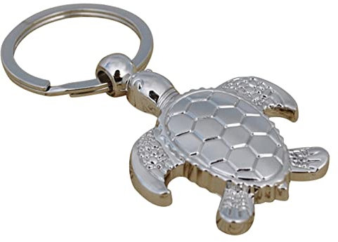 WRITWAA Schildkröten Schlüsselanhänger Metall Kreativer Schlüsselbund Mit Niedlichem Schildkröten- Deko Für Handtaschen Und Geburtstagsgeschenke Silberfarben