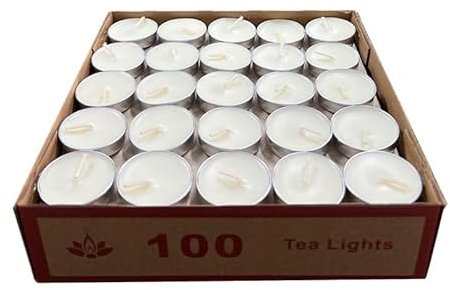 Lot de 200 bougies chauffe-plat, longueur de combustion : 4 heures, blanches, contient de la cire végétale naturelle, bougies décoratives, 4 heures de combustion, sans parfum