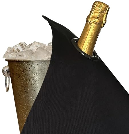 Classic Bottle Cloth, 42 cm, Baumwolle, Ecken-Metallring (Schwarz mit Anthrazitering, 1er-Pack) | Luxuriöser Stoff · Saugfähig · 100 % recycelbar · Rostfreier Messingring · Handgefertigt