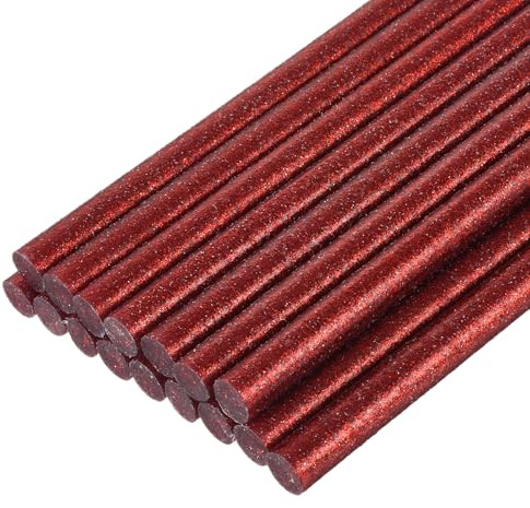 QUARKZMAN 16 Stück Heißklebestifte 11mm x 200mm Mini Heißklebesticks Heißklebepistole Heißkleber Klebestifte Glue Kleberstoff für Repartur Bastel Dekoratiion DIY Handwerk Glitzer Rot