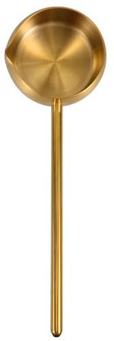 PartyKindom Cucchiaio per olio in acciaio inox mestoli per cucinare frittura mestolo grasso mestolo in acciaio inossidabile per la casa Morto di zuppa acciaio inossidabile 304 D'oro