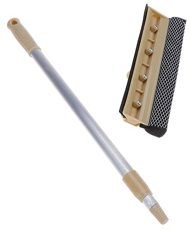 SOIMISS Telescopic Window Squeegee with Microfiber Sponge Extendable Window Cleaner for Streak Shine for Home Use and Indoor Cleaning