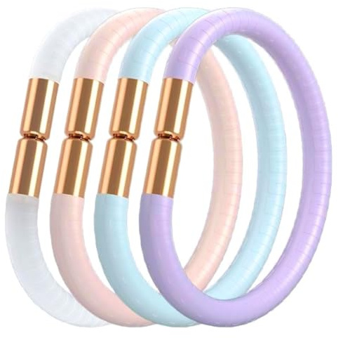 GOZINA 4PCS Mosquito Repellent Bracelet - Magnetic Design + Refillable 12 Essential Oil Sticks, Mosquito Bands Ideal for Adults & Kids, Waterproof Silicone Repellent Bracelet for Outdoor&Indoor