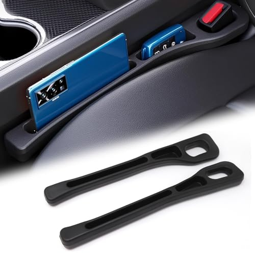 Kunaxku 2 Stück Aufbewahrungsbox für Autositze, Autositz Gap Organizer Storage Box, Universal Auto Seat Gap Filler,Verhindert Herunterfallen von Gegenständen für Car Seat Gap (Schwarz)
