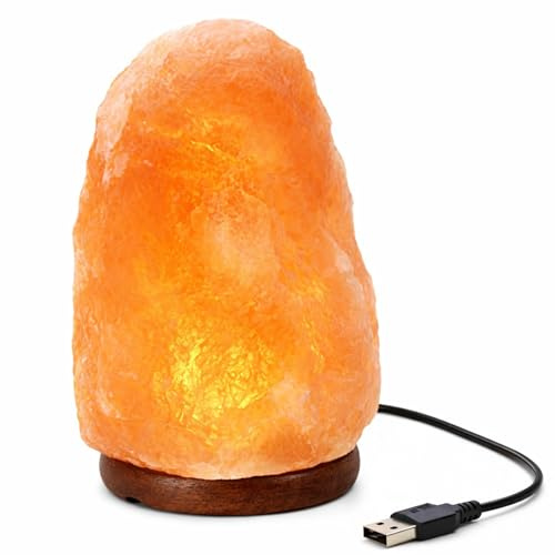 Classic Collection UK7 Ltd Himalayan Salt Lamp Small Size 8 Colors Changing,100% Authentic Natural Crystal Salt Rock Lamp, Hand Natural Salt Crystal Lamp, USB Night Light for Home Decor and Gift.
