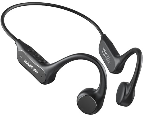 MANKIW Auriculares Conduccion Osea Bluetooth 6.0, Auriculares Óseos Open-Ear Deportivos Inalámbricos, IPX5 Resistentes al Agua, Carga Rápida Type-C, 10h de Duración, para Correr, Fitness y Conducir