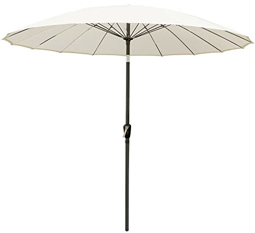 QYYZTQY Outdoor Garden Parasol Sun Shade with Tilt Crank Cream 2.7m Patio Umbrella