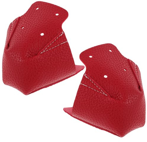 JOINPAYA Lot de 2 Embouts de Protection Amovibles Rouges en Cuir PU pour Patins à roulettes et Hockey sur Glace, Protège-Orteils Robustes et Absorbants, Accessoire Indispensable Sécurité