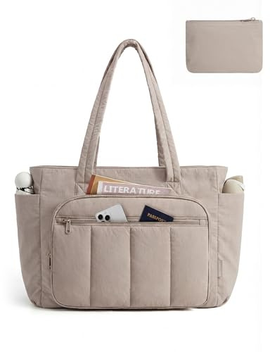 bagsmart Handtasche Damen Arbeitstasche Leicht Puffer Shopper Tasche 20L | 15.6 Zoll Laptoptasche mit Vielen Fächern & Kleine Tasche, Lehrertasche Schultertasche Tote Bag für Uni Arbeit Reise Schule