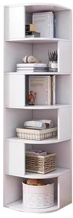 Libreria ad Angolo a 6 Livelli, Mensola ad Angolo, Libreria Curva Creativa, for Conservare Libri e CD, Adatta for Soggiorni, Camere da Letto, Studi(Color-2)