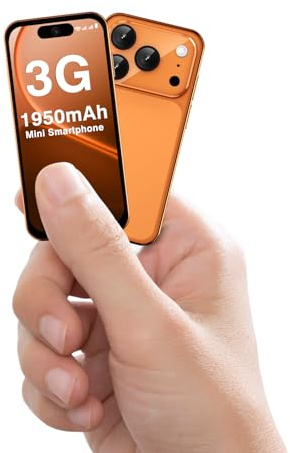 ZOKOE Déblocage de Mini-téléphones 3G, déverrouillage par Reconnaissance faciale, téléphone Portable Double SIM de Secours, Petits Smartphones pour Enfants et étudiants (Orange+3G)
