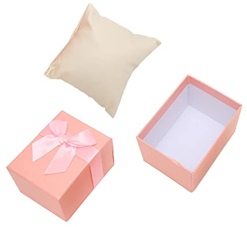 Chiyyak Klocka Presentförpackning med Filtinteriör, för Män Kvinnor Lyxiga Smarta Klockor, Reseförvaringsväska (Rosa)