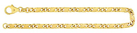 EDELIND Armband Herren 585 Gold Armreif Dollarkette 3.7 mm Bracelet 14 Karat Echt Gold mit Karabinerverschluss Länge 19 cm Gelbgold Armband für Männer mit Schmuck Geschenk Box Made in Germany