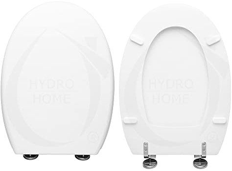 WC-Sitz kompatibel mit Ronda Globo Holz mit Polyesterharz beschichtet Weiß by HYDRO HOME