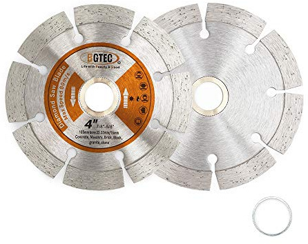 Power Saw Segmented Diamond Blades,BGTEC 2pcs 105mm General Purpose Dry or Wet Cutting Disc for Concrete Stone Brick Masonry
