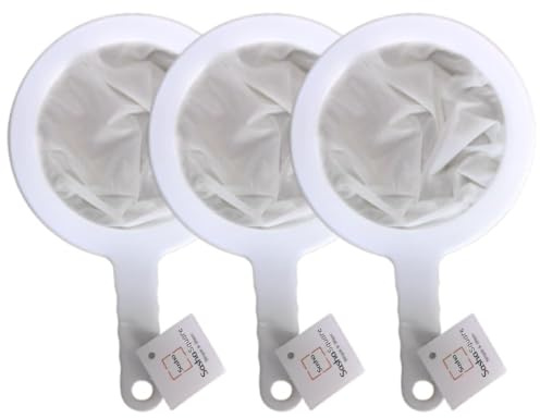 Sasha Square Kitchen Ultra-Fine Nylon Mesh Strainer Plastic Sieve Fine Mesh Filter Spoon For Soy Milk Coffee Filter Milk Yogurt Juice Kefir Honey coladores de cocina (Set of 3-100 + 200 + 400 Mesh)