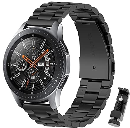 BDIG Armband kompatibelt med Amazfit GTR 2/2e/GTR 3/GTR 3 Pro, kompatibelt med armband 22 mm rostfritt stål metall ersättningsarmband för Huawei Watch GT/GT 2 46mm/Galaxy Watch 3 45 mm