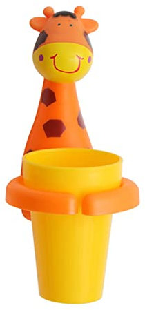 Zahnbürstenhalter für Kinder, Wandhalter Zahnpasta, Niedliche Tier-geformte Zahnbürstenhalter, Halter Mit Saugnapf Für Zahnbürsten Für Babys Kinder Badezimmer (Giraffe)