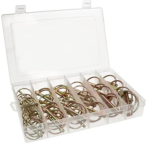 KOTARBAU® 50tlg. Klappsplinte-Sortiment Klappstecker Verzinkter Sicherungsbolzen für Maschinen 5, 6, 8, 10 mm