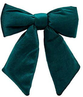 Magie di Natale Fiocco in velluto imbottito decorazione natalizia tinta unita per albero di Natale (Verde Scuro)