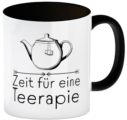 speecheese Zeit für eine Teerapie Kaffeebecher Schwarz