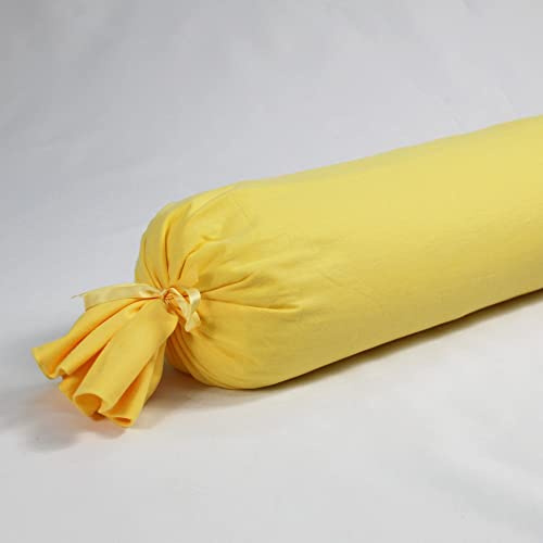 fränkische Schlaf-Manufaktur Nackenrolle, Knierolle, Yogarolle mit Bio Dinkelspelz und 100% Baumwolle Bezug Farbe Weizen