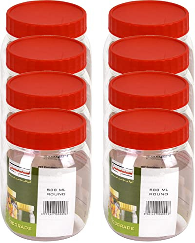 P.E.T. Jars, Food safe, Clear Food Storage Containers. (4x 500ml)