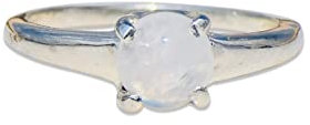 925 Sterling Silber Regenbogen Mondstein Damen Ring Juni Geburtsstein Modern Schmuck (63 (20.1))