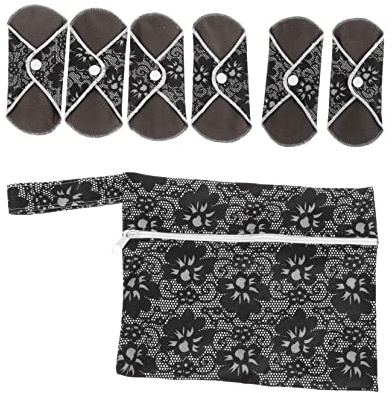 HEALLILY Serviettes Hygiéniques Lavables Pour Femmes Enceintes 6 Pièces Avec De Rangement Protection Maternité Post-Partum Réutilisable Confort Pour Usage Quotidien Couleurs Assorties