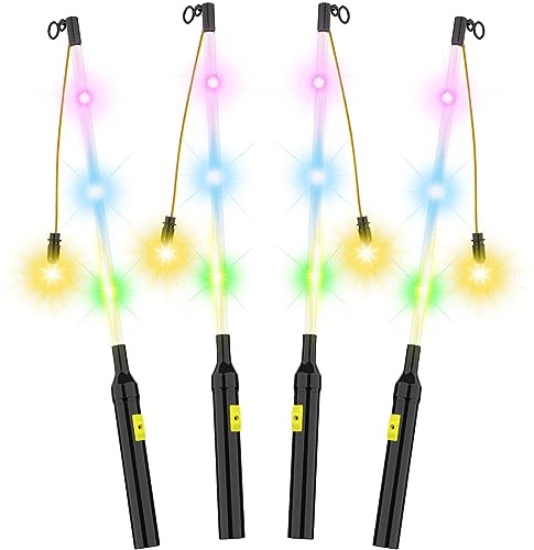 Hianjoo 4 Stück Laternenstab mit LED für St. Martin, 50cm LED Elektronischer Laternenstab für Laternenfest, Partys, Halloween, Weihnachten - Transparent