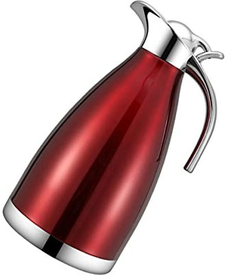 BESTonZON Bouilloire Isotherme Acier Inoxydable à Double Paroi Bouteille Anti-fuite Pot Sous Vide Pour Maison Bureau Et Voyage Couleur Vin Rouge