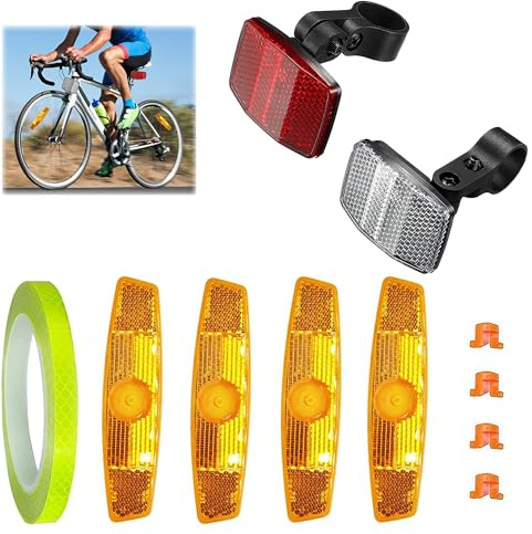 Fahrrad Reflektoren Vorne Hinten Set, Fahrrad Reflektoren Speichenreflektoren, Reflektoren Fahrrad Zubehör, Katzenaugen Reflektoren Rückstrahler Fahrrad FüR Mountainbike Rennrad Sicherheit 7 Stück