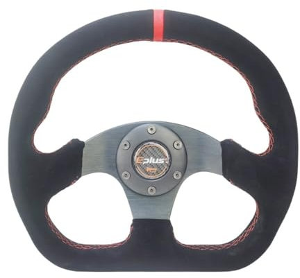 LAPooh Sportlenkrad Auto-Styling Sport-Lenkrad Racing Typ Universal 13 Zoll 325 mm Aluminium Nachrüstung modifiziert SportlenkräDer (Color : Alcantara-RED)