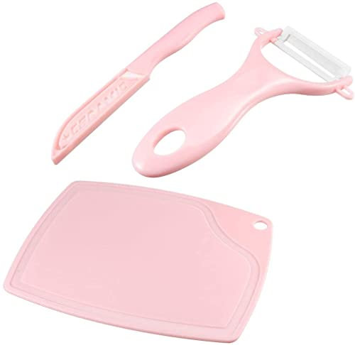 XYWHPGV Set di pelapatate in ceramica con tagliere pelapatate incluso tagliere per frutta verdura carne disossata rosa(e3a70 1ff89 a2d85 28dce 2799f 020b7